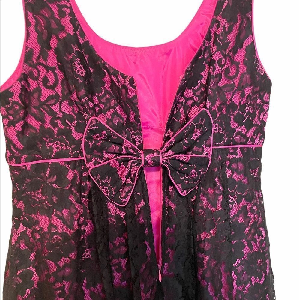 Anthropologie Yoana Baraschi pink and black lace dress Size 10 - Picture 4 of 9